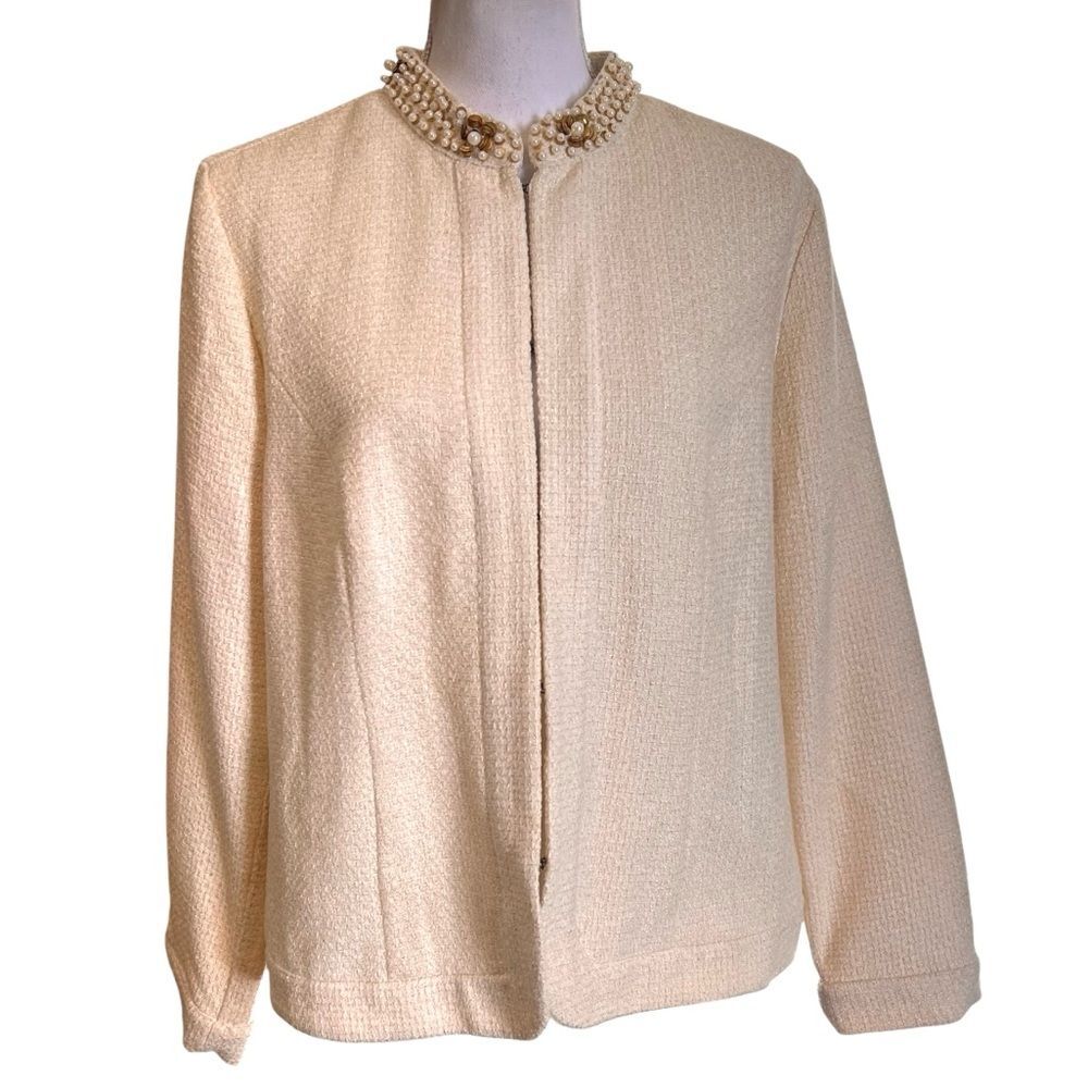 New Chico’s (Additions) Berlynn Jacket Large Size 2 Ivory Jewelry Box Lined